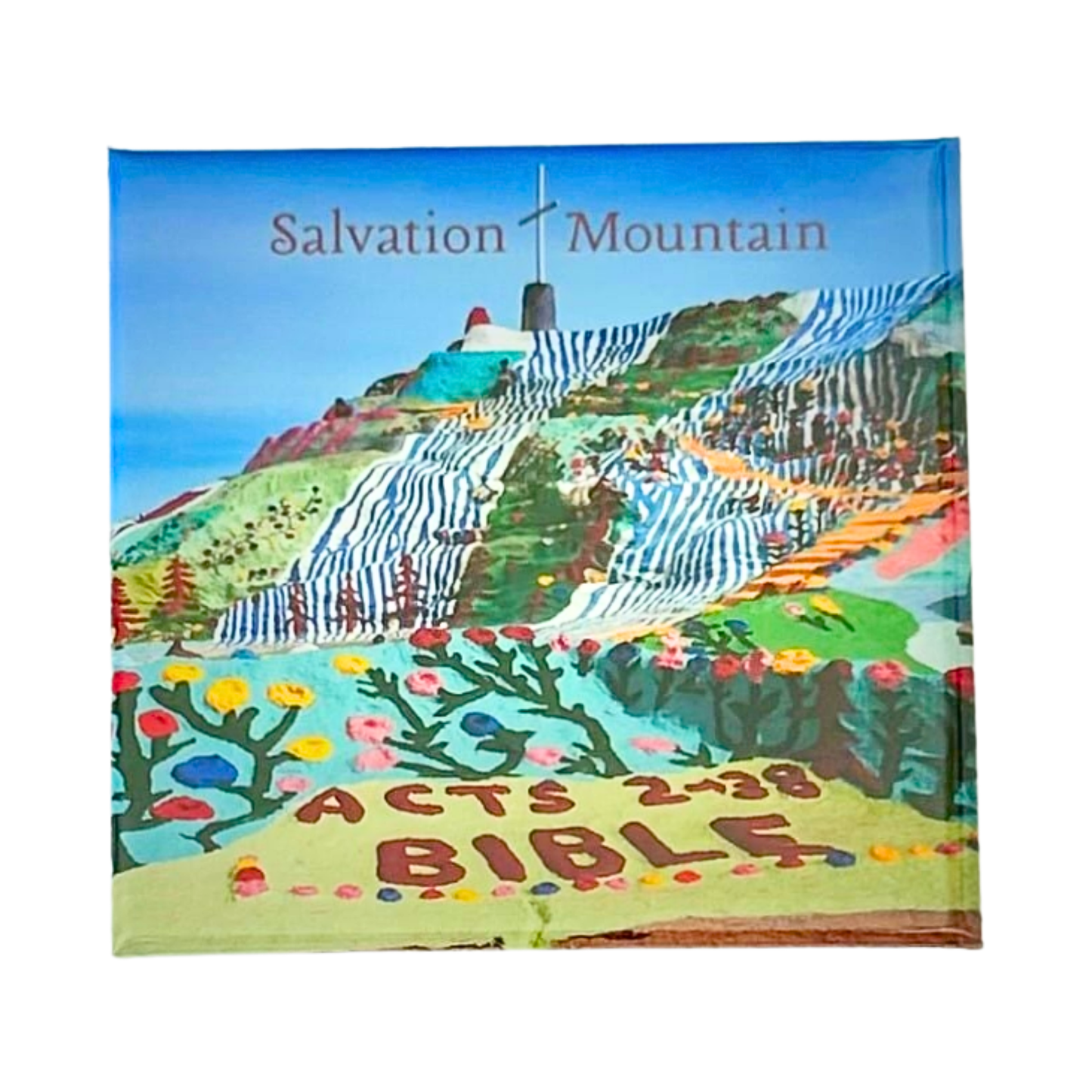 alvation Mountain magnet featuring colorful folk art desert landmark in California