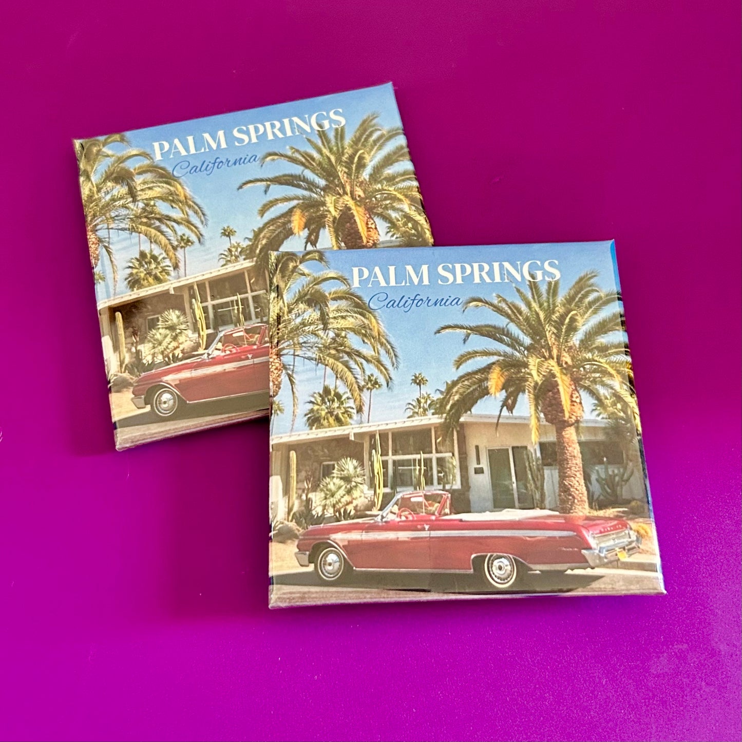 Pink Cadillac Magnet – Palm Springs Retro California Souvenir