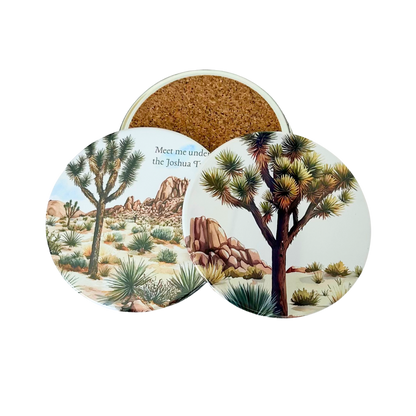 Collection of 3 Joshua Tree clipart coasters.