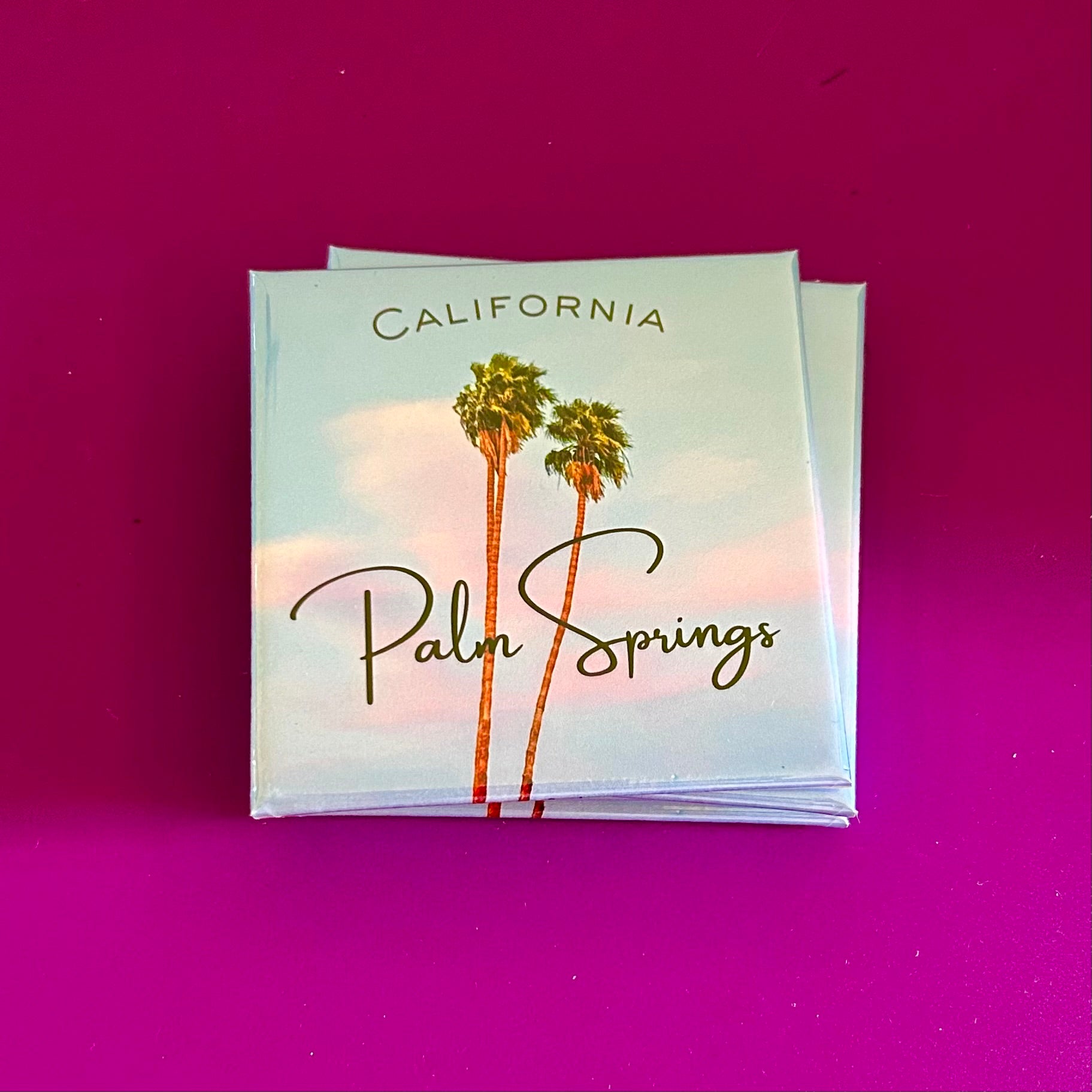 Stack of magnets  with Minimalist 'California Palm Springs' design 