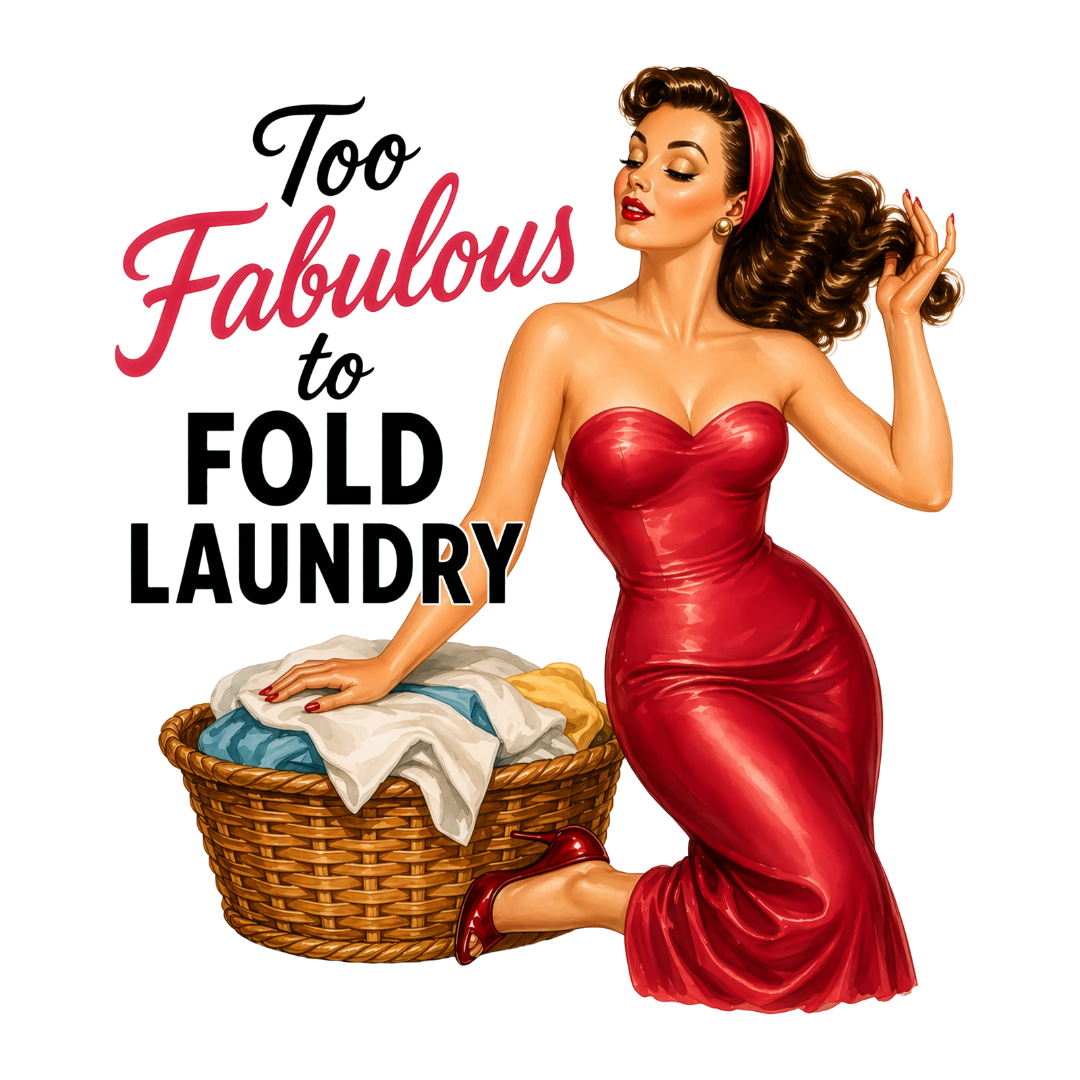 Sassy Housewives fridge magnet – Too Fabulous to Fold Laundry